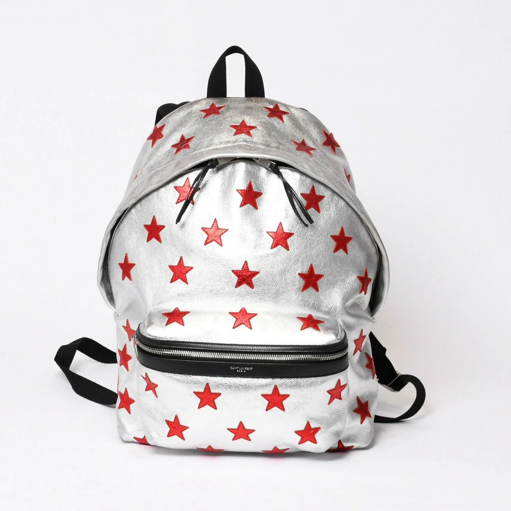 Saint Laurent Backpack Leather Silver